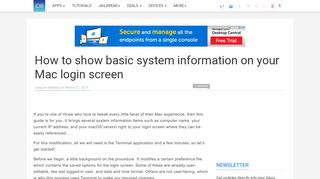 
                            8. How to show basic system information on your Mac login screen