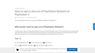 
                            2. How to sign in and out of PlayStation Network on PlayStation 3