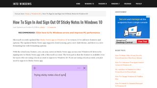 
                            5. How To Sign In And Sign Out Of Sticky Notes In Windows 10