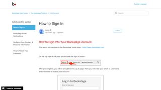 
                            6. How to Sign In – Backstage Help Center