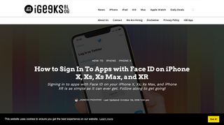 
                            1. How to Sign In To Apps with Face ID on iPhone X, Xs, Xs Max, and XR