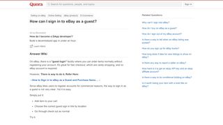 
                            6. How to sign in to eBay as a guest - Quora