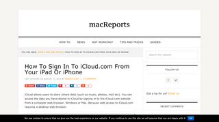 
                            9. How To Sign In To iCloud.com From Your iPad Or iPhone - macReports