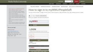 
                            3. How to sign in to myWWU/PeopleSoft | Walla Walla University