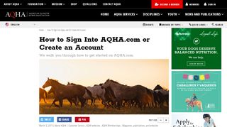 
                            2. How to Sign Into AQHA.com or Create an Account - AQHA