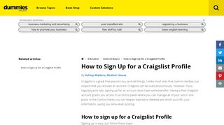 
                            6. How to Sign Up for a Craigslist Profile - dummies