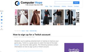 
                            2. How to sign up for a Twitch account - Computer Hope