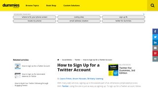 
                            8. How to Sign Up for a Twitter Account - dummies