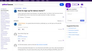 
                            1. how to sign up for dance moms'? | Yahoo Answers
