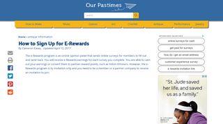 
                            10. How to Sign Up for E-Rewards | Our Pastimes