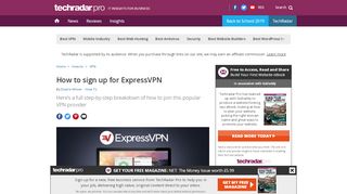 
                            1. How to sign up for ExpressVPN | TechRadar