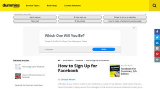 
                            6. How to Sign Up for Facebook - dummies