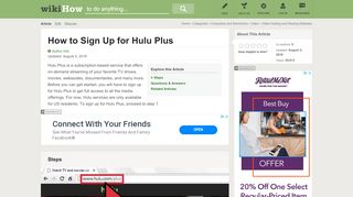 
                            6. How to Sign Up for Hulu Plus: 7 Steps (with …