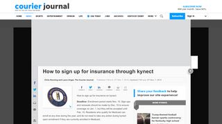 
                            1. How to sign up for insurance through kynect - Courier-Journal