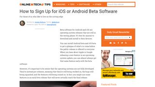 
                            3. How to Sign Up for iOS or Android Beta Software