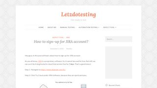 
                            7. How to sign-up for JIRA account? - Letzdotesting