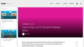 
                            4. How to Sign Up for ShareFile Release Notes | Citrix Blogs