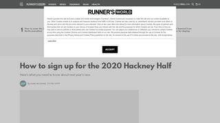 
                            5. How to sign up for the 2020 Hackney Half - runnersworld.com