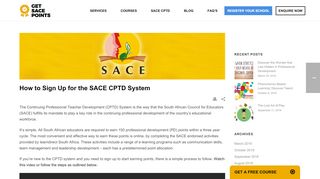 
                            3. How to Sign Up for the SACE CPTD System - Get SACE Points