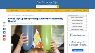 
                            1. How to Sign Up for Upcoming Auditions for The Disney Channel