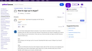 
                            2. how to sign up in skype? | Yahoo Answers