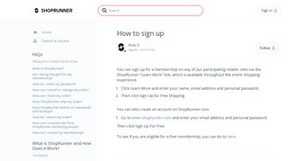 
                            8. How to sign up – ShopRunner - …
