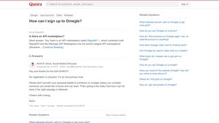 
                            5. How to sign up to Omegle - Quora