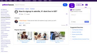 
                            4. How to signup in askville, if i dont live in US? | Yahoo Answers