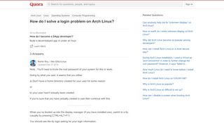 
                            7. How to solve a login problem on Arch Linux - Quora