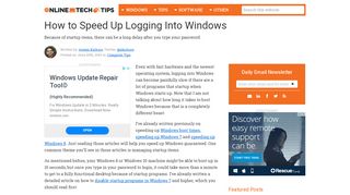 
                            4. How to Speed Up Logging Into Windows - online-tech-tips.com