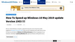 
                            9. How To Speed up Windows 10 May 2019 update Version 1903 !!!