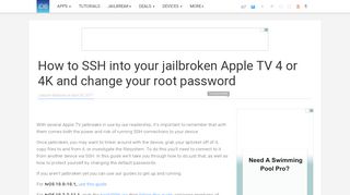 
                            9. How to SSH into your jailbroken Apple TV 4 or 4K and ...