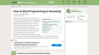 
                            3. How to Start Programming in Assembly - wikihow.com