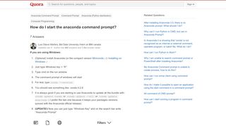 
                            9. How to start the anaconda command prompt - Quora