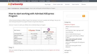 
                            2. How to start working with Admitad AliExpress Program | Expert ...