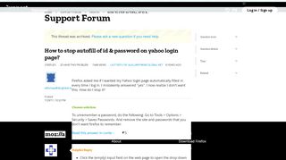 
                            6. How to stop autofill of id & password on yahoo login page? | Firefox ...
