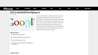 
                            5. How to Stop Gmail From Signing On | Chron.com