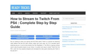 
                            11. How to Stream to Twitch From PS4 - readytricks.com