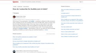 
                            5. How to subscribe for Audible.com in India - Quora