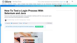 
                            5. How To Test a Login Process With Selenium and Java - DZone DevOps