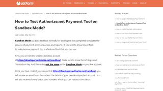 
                            6. How to Test Authorize.net Payment Tool on Sandbox Mode? - JotForm