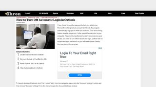 
                            9. How to Turn Off Automatic Login in Outlook | Chron.com