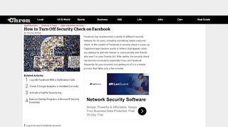 
                            6. How to Turn Off Security Check on Facebook | Chron.com