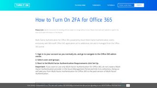 
                            5. How to Turn On 2FA for Office 365 | TeleSign