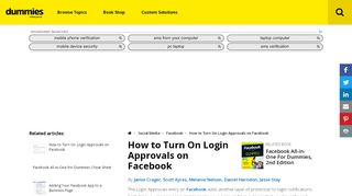 
                            5. How to Turn On Login Approvals on Facebook - dummies