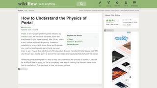 
                            4. How to Understand the Physics of Portal (with Pictures) - wikiHow