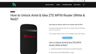 
                            7. How to Unlock Airtel & Idea ZTE MF90 Router | RouterUnlock.com