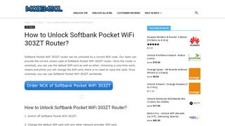 
                            3. How to Unlock Softbank Pocket WiFi 303ZT Router?