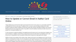 
                            7. How to Update or Correct Email in Aadhar Card Online