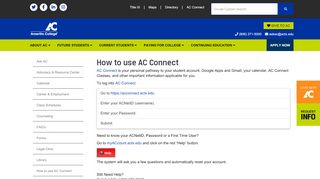 
                            4. How to use AC Connect - Amarillo College